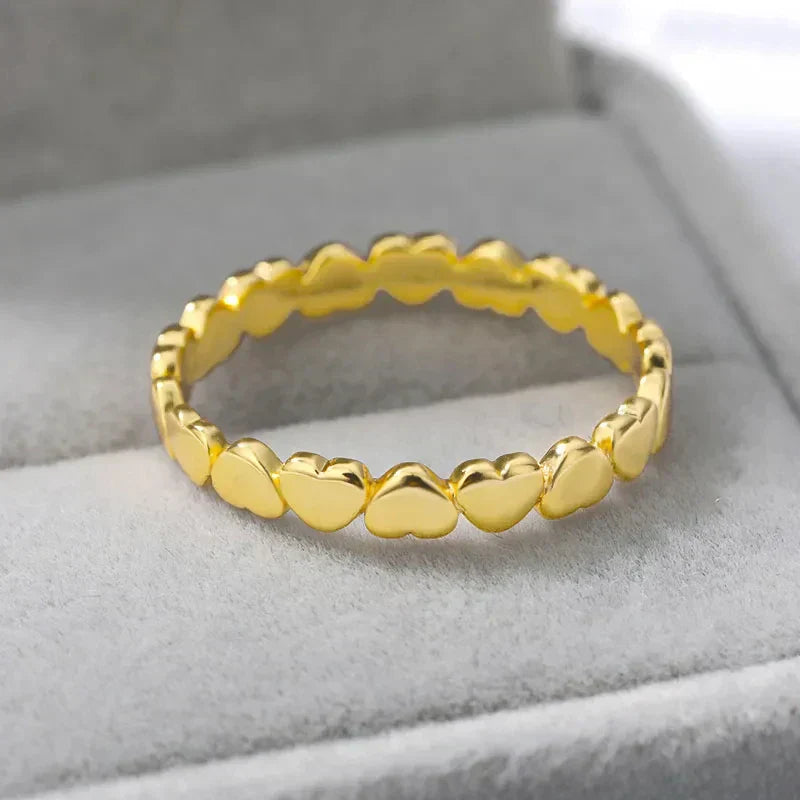 Herzring aus vergoldetem Edelstahl