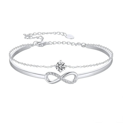 925er Sterling Silber Unendlichkeits-Armband mit Zirkonia und Vergoldung